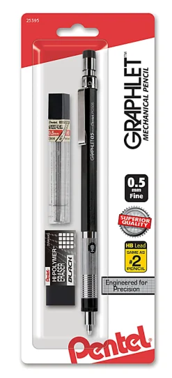Pentel® Graphlet Mechanical Pencil, 0.5 mm, Black Barrel