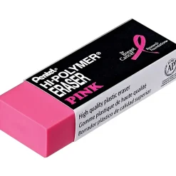 Pentel® Hi-Polymer Erasers, Pink, Pack Of 2