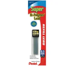 Pentel® Hi-Polymer Lead Refills, 0.5 mm, HB Hardness, Tube Of 30 Refills