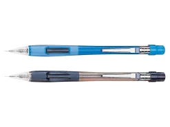 Pentel® Quicker Clicker™ Mechanical Pencil, 0.7mm, #2 Lead, Transparent Blue Barrel, Pack Of 2