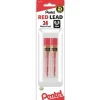Pentel® Red Lead Refills, 0.5 mm, #2.5 Medium Soft Lead, Pack Of 2 Tubes