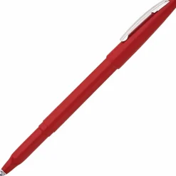Pentel® Rolling Writer® Pens, Medium Point, 0.8 mm, Red Barrel, Red Ink, Pack Of 12 Pens