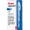 Pentel® R.S.V.P.® Ballpoint Pens, Fine Point, 0.7 mm, Clear Barrel, Blue Ink, Pack of12