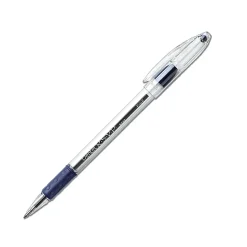 Pentel® R.S.V.P.® Ballpoint Pens, Fine Point, 0.7 mm, Clear Barrel, Blue Ink, Pack of12