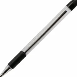 Pentel® R.S.V.P.® Ballpoint Pens, Fine Point, 0.7 mm, Clear Barrel, Black Ink, Pack Of 12