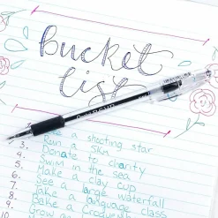 Pentel® R.S.V.P.® Ballpoint Pens, Fine Point, 0.7 mm, Clear Barrel, Black Ink, Pack Of 12