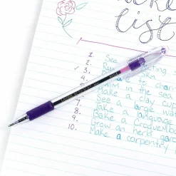Pentel® R.S.V.P.® Ballpoint Pens, Medium Point, 1.0 mm, Clear Barrel, Violet Ink, Pack Of 12
