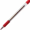 Pentel® R.S.V.P.® Ballpoint Pens, Medium Point, 1.0 mm, Clear Barrel, Red Ink, Pack Of 12