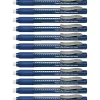 Pentel Rubber Grip Clic Eraser - Blue Barrel - Pen - Refillable - 12 / Box - Retractable, Latex-free Grip, Pocket Clip, Ghost Resistant, Non-abrasive