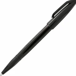 Pentel® Sign Pens®, Fine Point, 2.0 mm, Black Barrel, Black Ink, Pack Of 12 Pens