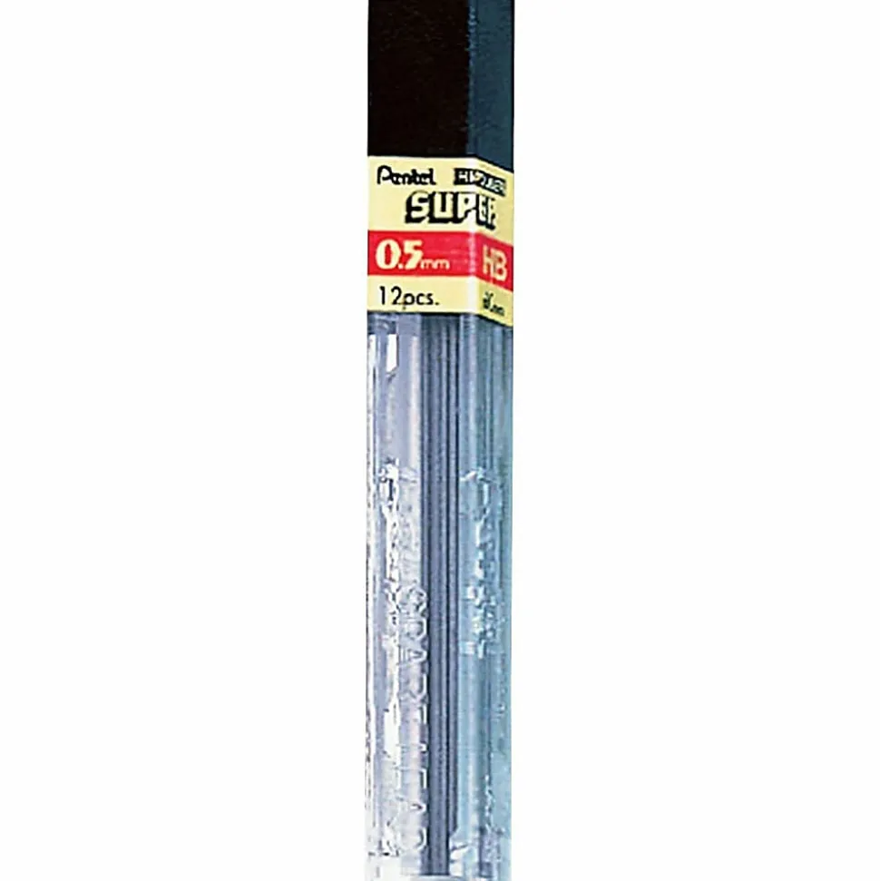 Pentel® Super Hi-Polymer® Leads, 0.5 mm, HB, 12 Leads Per Tube