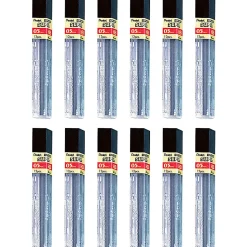 Pentel Super Hi-Polymer Leads - 0.5 mm , Fine Point - HB - Black Lead - 12/Tube - 12 / Box