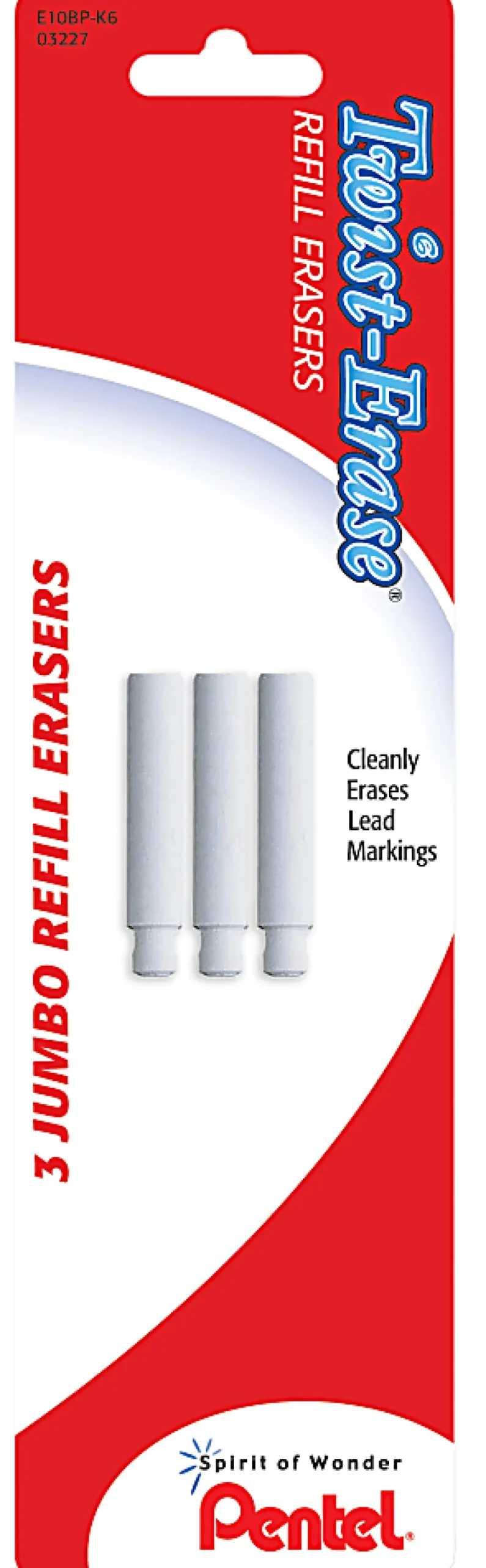 Pentel® Twist-Erase Mechanical Pencil Eraser Refills, Pack Of 3