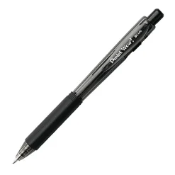 Pentel® WOW!™ Retractable Ballpoint Pens, Medium Point, 1.0 mm, Transparent Black Barrels, Black Ink, Pack Of 12
