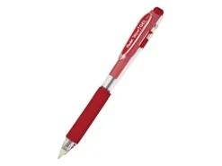 Pentel® Wow!™ Retractable Gel Roller Pens, Medium Point, 0.7 mm, Clear Barrel, Red Ink, Pack Of 12