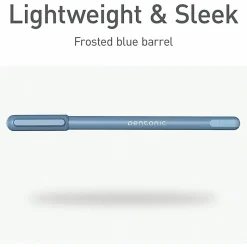 Pentonic Frosted Barrel Ballpoint Pens - Blue Ink - Frost, Blue Barrel - 10 / Box