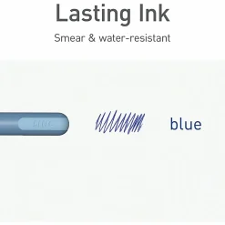 Pentonic Frosted Barrel Ballpoint Pens - Blue Ink - Frost, Blue Barrel - 10 / Box