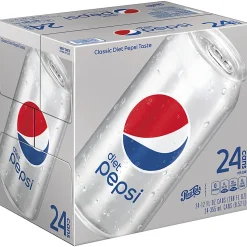 Pepsi Diet Pepsi Soda, 12 Oz, Pack Of 24 Bottles