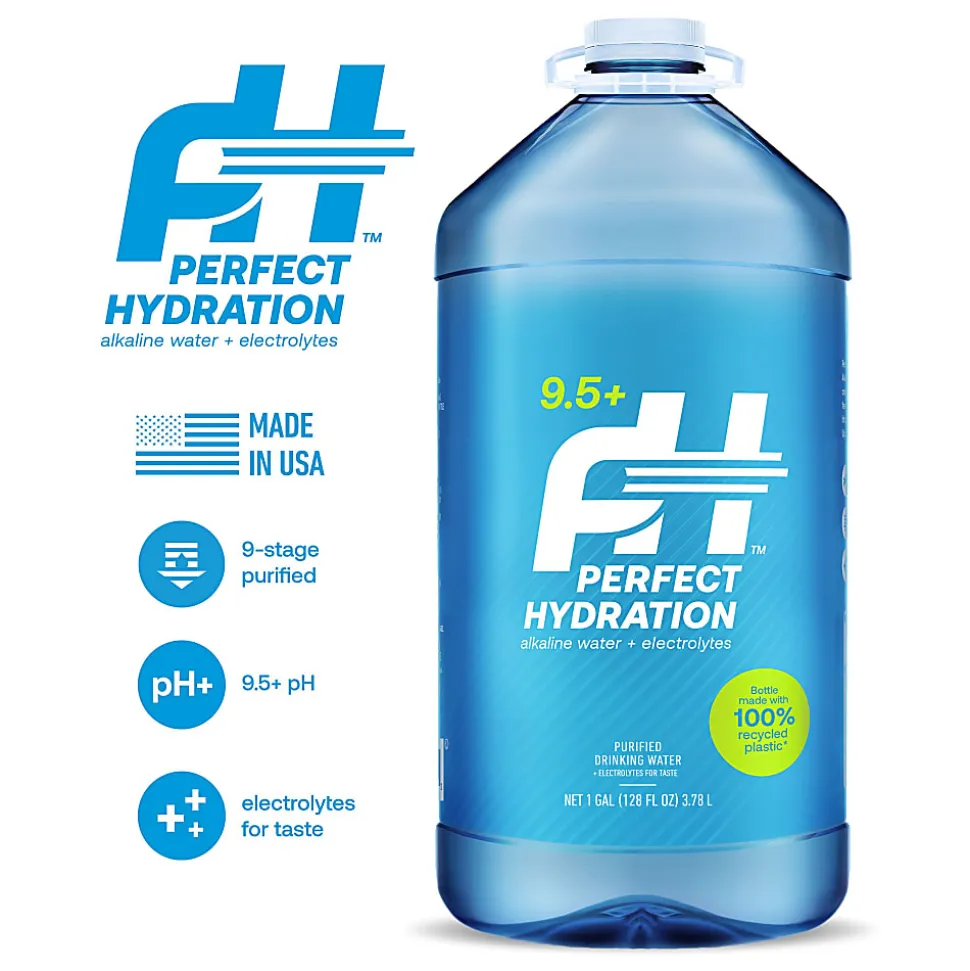 Perfect Hydration 9.5+ pH Alkaline Drinking Water, 1 Gallon, Case Of 4 Jugs