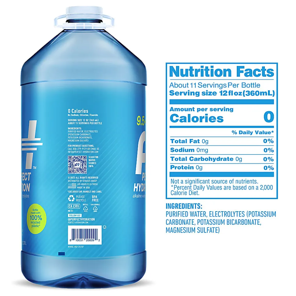 Perfect Hydration 9.5+ pH Alkaline Drinking Water, 1 Gallon, Case Of 4 Jugs