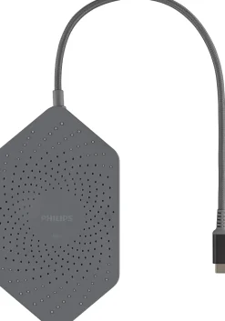 Philips Elite Plus USB-C Travel Docking Station With Qi Charging, Gray