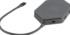 Philips Elite Plus USB-C Travel Docking Station With Qi Charging, Gray
