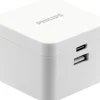 Philips GaN Dual-Port USB Wall Charger With Power Delivery, 6', White