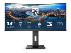 Philips Ultrawide 346B1C 34" WQHD Curved Screen WLED LCD Monitor - 21:9 - Textured Black - 34" Class - 346B1C