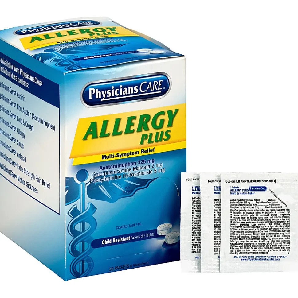 PhysiciansCare Allergy Medication, 2 Per Pack, Box Of 50 Packs