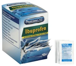 PhysiciansCare Ibuprofen Pain Reliever Medication, 2 Tablets Per Packet, Box of 50 Packets