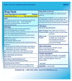 PhysiciansCare Non Aspirin Acetaminophen Pain Reliever Medication, 2 Tablets Per Packet, Box Of 50 Packets