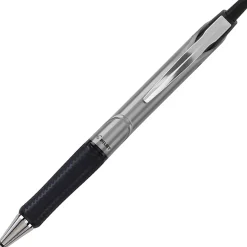 Pilot Acroball Pro Retractable Pens, Medium Point, 1.0 mm, Silver Barrel, Black Ink, Pack Of 12 Pens