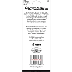 Pilot® Acroball 1000 Ultra-Premium Ballpoint Pen, Fine Point, 0.7 mm, Gray Barrel, Black Ink