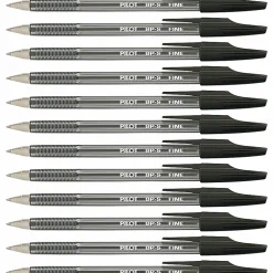 Pilot® Better™ Ballpoint Pens, Fine Point, 0.7 mm, Black Barrel, Black Ink, Pack Of 12