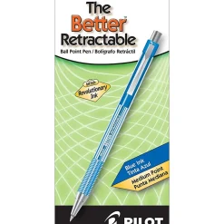 Pilot® Better™ Retractable Ballpoint Pens, Medium Point, 1.0 mm, Translucent Blue Barrel, Blue Ink, Pack Of 12