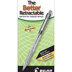 Pilot® Better™ Retractable Ballpoint Pens, Medium Point, 1.0 mm, Translucent Black Barrel, Black Ink, Pack Of 12 Pens