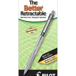 Pilot® Better™ Retractable Ballpoint Pens, Medium Point, 1.0 mm, Translucent Black Barrel, Black Ink, Pack Of 12 Pens
