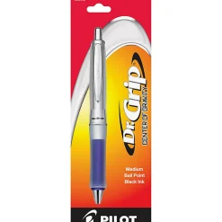 Pilot® Dr. Grip™ Center Of Gravity Ballpoint Pen, Medium Point, 1.0 mm, Blue Metallic Barrel, Black Ink