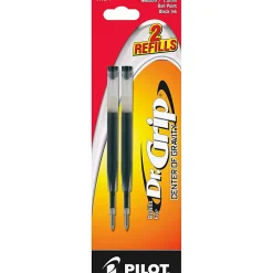 Pilot® Dr. Grip™ Center Of Gravity Ballpoint Pen Refills, Medium Point, 1.0 mm, Black, Pack Of 2 Refills