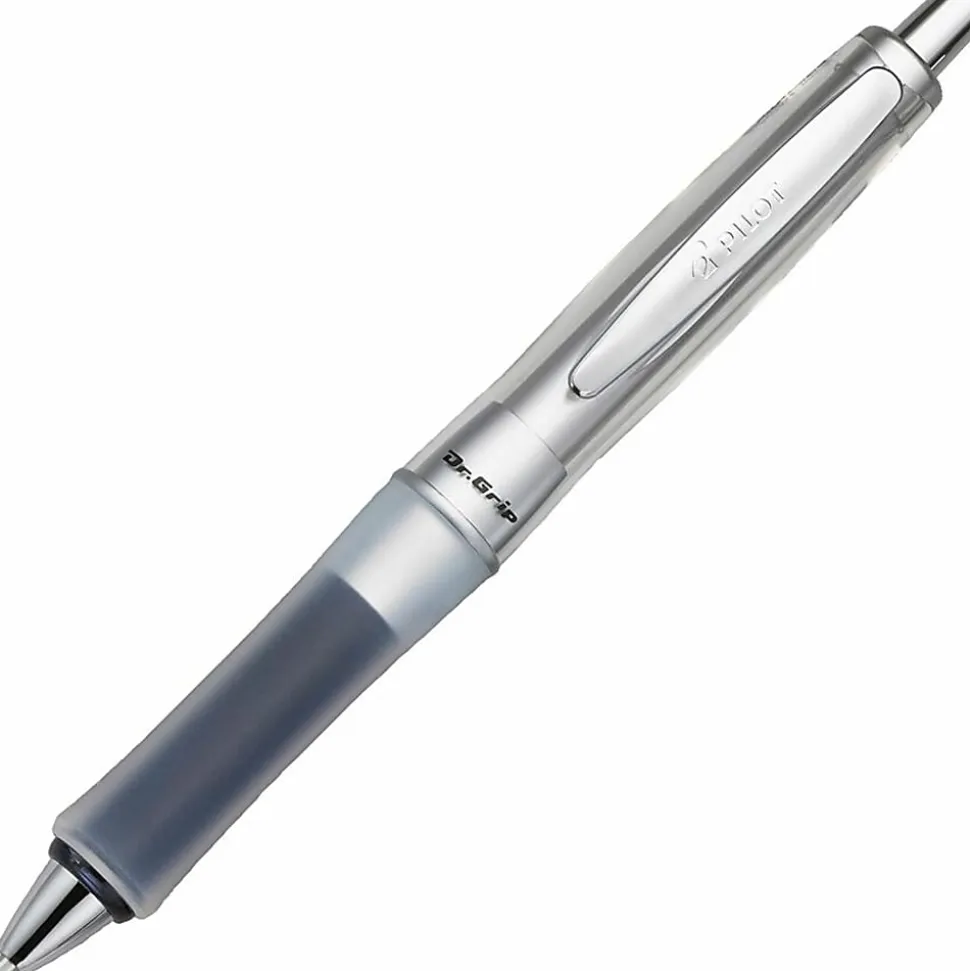 Pilot® Dr. Grip® Center of Gravity Ballpoint Pen, Medium Point, 1.0mm, Gray/Blue