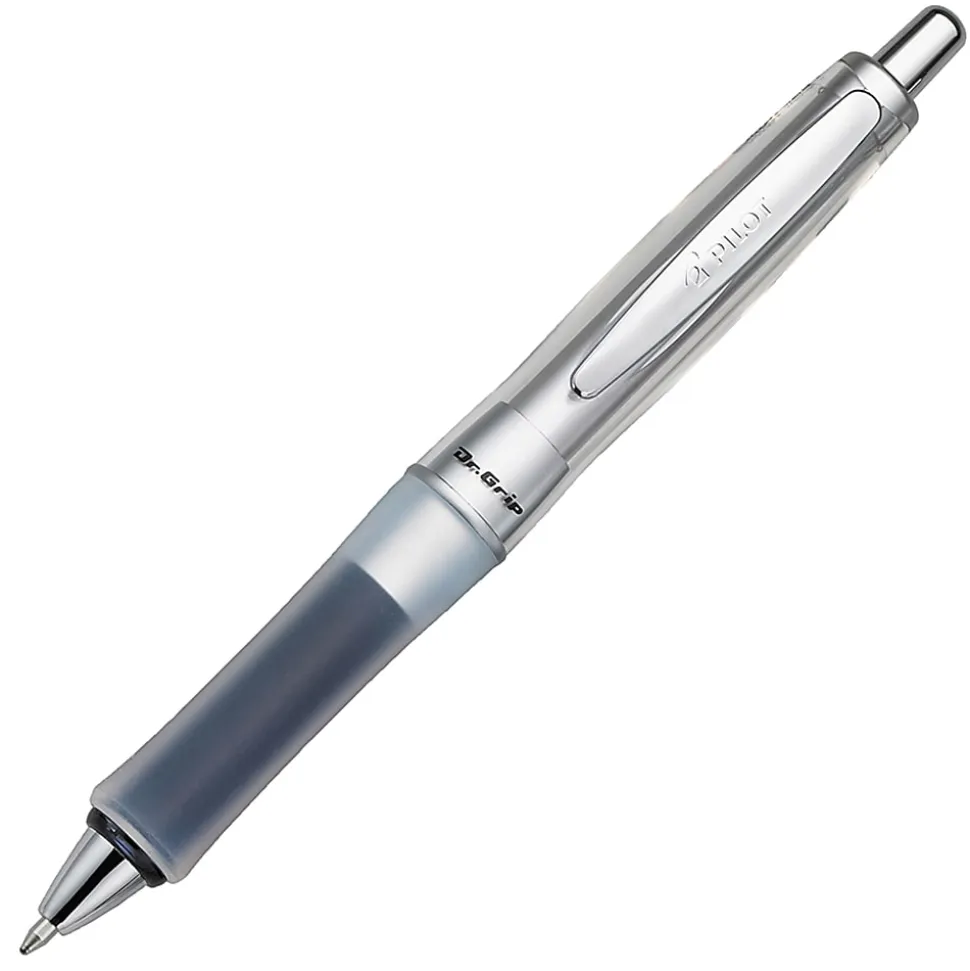 Pilot® Dr. Grip® Center of Gravity Ballpoint Pen, Medium Point, 1.0mm, Gray/Blue