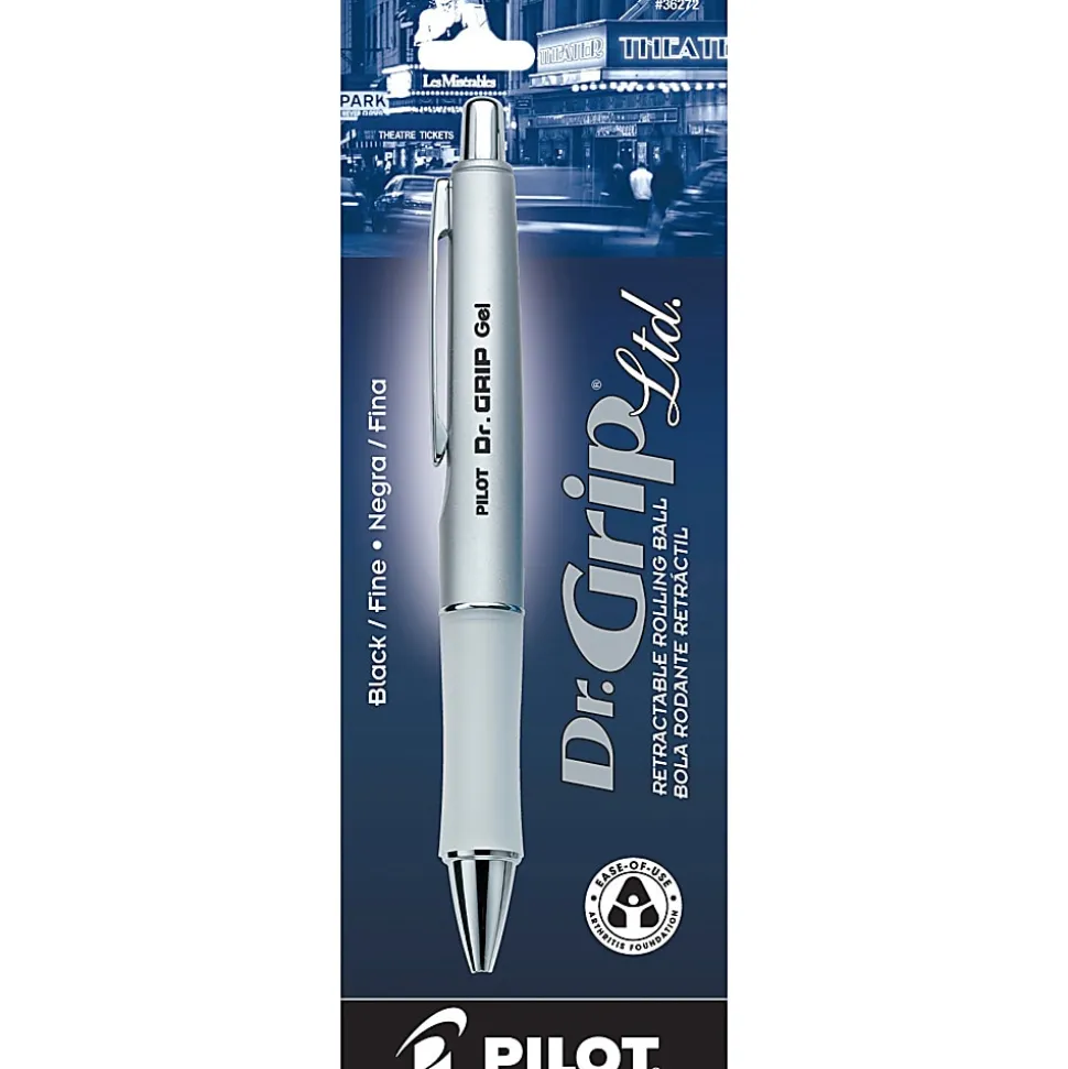 Pilot® Dr. Grip™ LTD Gel Rollerball Pen, Fine Point, 0.7 mm, Assorted Barrels, Black Ink