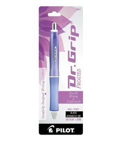 Pilot® Dr. Grip™ Retractable Ballpoint Pen, Medium Point, 1.0 mm, Purple Barrel, Black Ink
