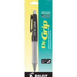 Pilot® Dr. Grip™ Retractable Ballpoint Pen, Medium Point, 1.0 mm, Black/Blue Barrel, Black Ink
