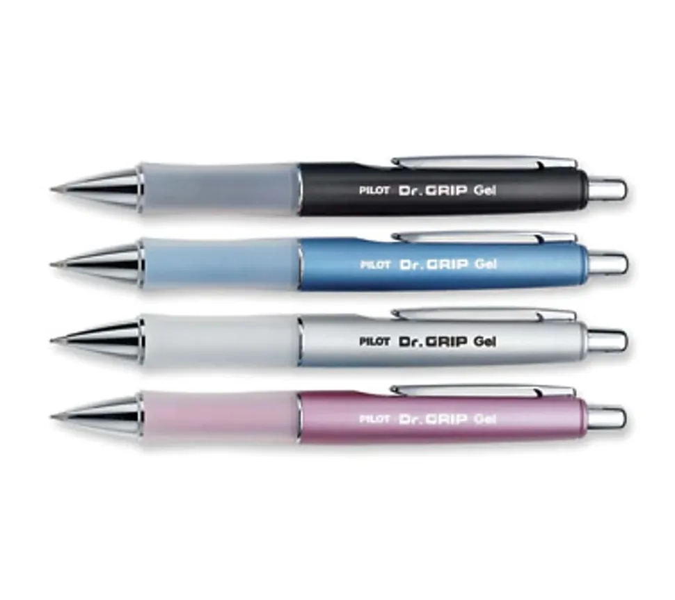 Pilot® Dr. Grip Retractable Gel Rollerball Pen, Fine Point, 0.7 mm, Assorted Barrel, Black Ink