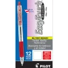 Pilot® EasyTouch® Retractable Ballpoint Pens, Fine Point, 0.7 mm, Clear Barrels, Red Ink, Pack Of 12