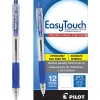 Pilot® EasyTouch Retractable Ballpoint Pens, Fine Point, 0.7 mm, Clear Barrel, Blue Ink, Pack Of 12