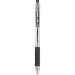 Pilot® EasyTouch Retractable Ballpoint Pens, Fine Point, 0.7 mm, Clear Barrel, Black Ink, Pack Of 12