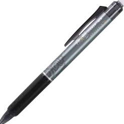 Pilot® FriXion® Ball Clicker Erasable Retractable Gel Pens, Pack of 12, Extra Fine Point, 0.5 mm, Gray Barrel, Black Ink