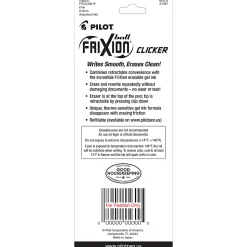 Pilot® FriXion® Ball Clicker Erasable Retractable Gel Pens, Pack of 3, Fine Point, 0.7 mm, Assorted Barrels, Assorted Ink Colors